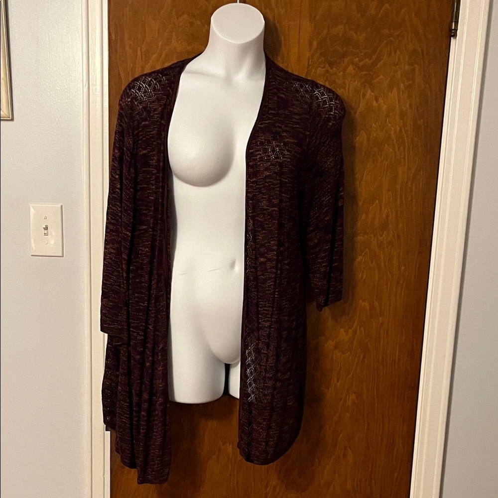 Catherines Open Cardigan, Burgundy